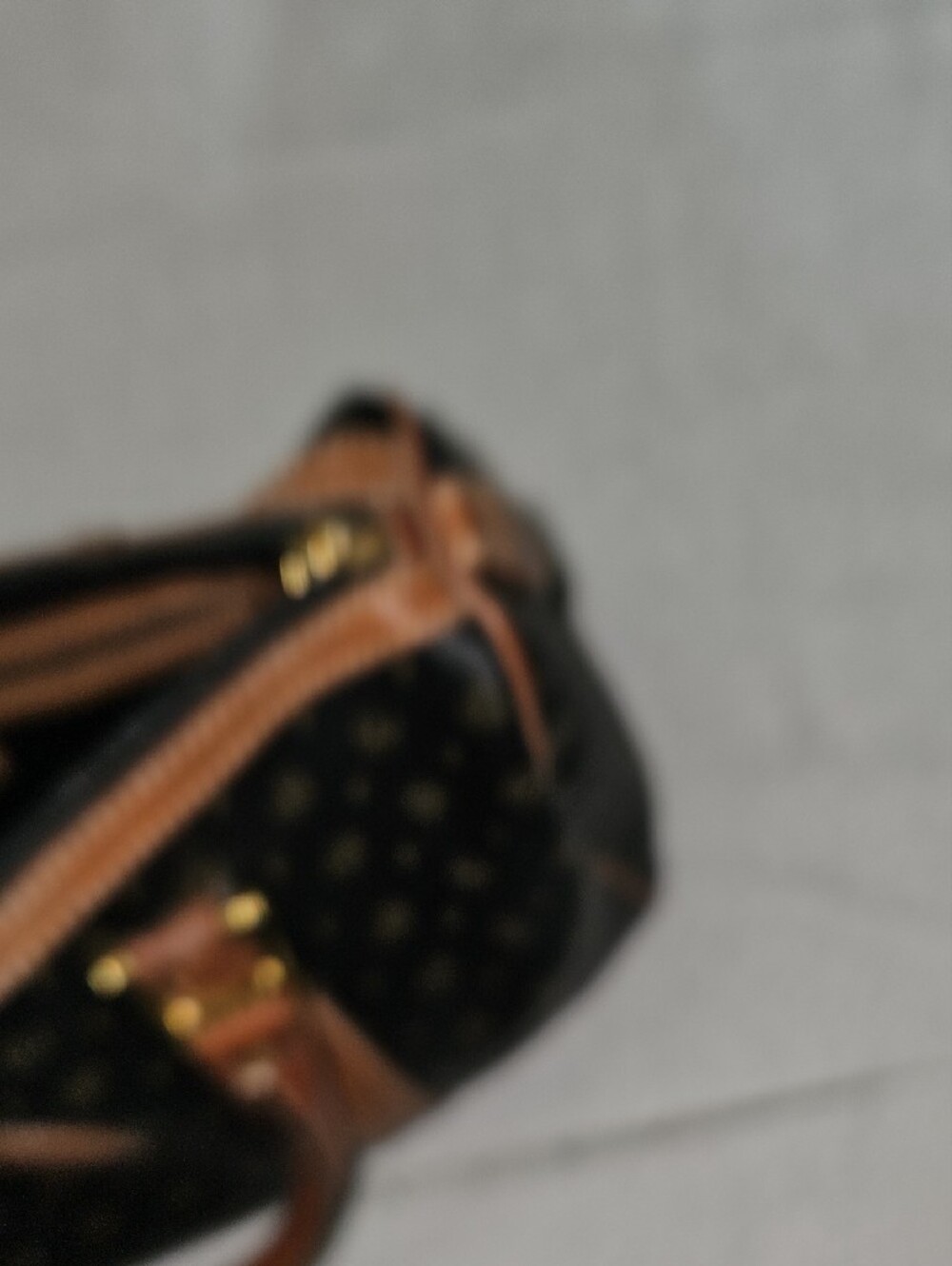 Vintage Pollini Black Monogram Satchel with Brown Trim - Picture 9 of 10